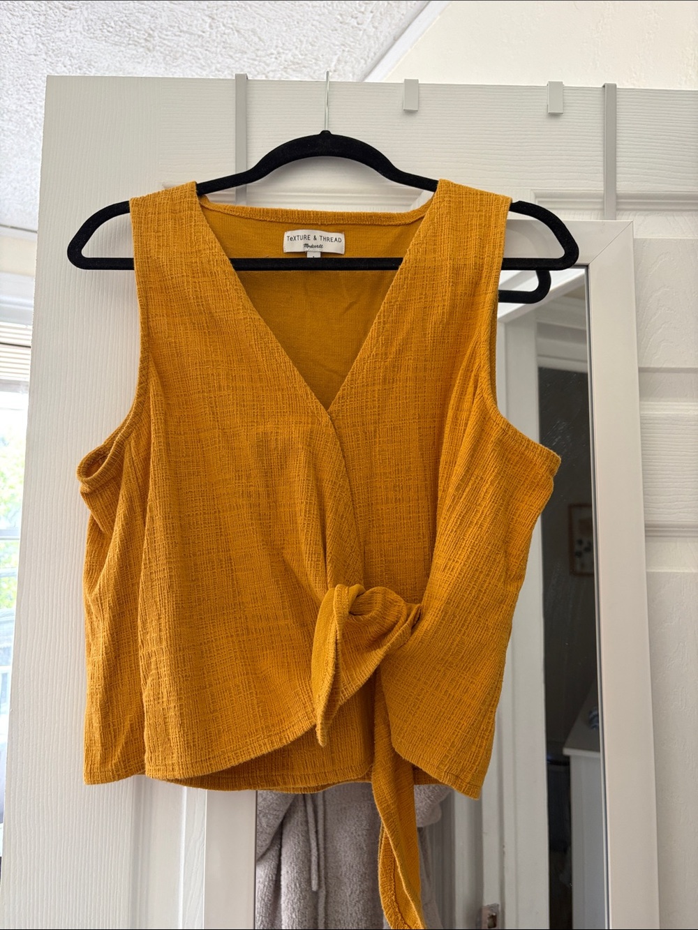 Madewell Mustard Yellow Tie-Front V-Neck Camisole